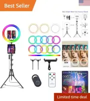 13" Selfie Ring Light with 63" Tripod Stand & 3 Phone Holder, LED Camera Ring...