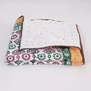 Handmade Rajsthani Quilt Soft Cotton Nursery Blanket Hand Block Printed Quilt