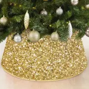 Large Tree Collar Gold Christmas Tree Collar 28.8 Inch Velvet Tree Skirts Seq...