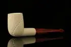 Designer Lattice Billiard Block Meerschaum Pipe with fitted case M1943