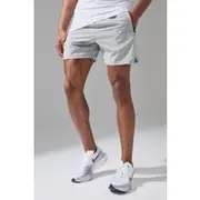 Mens Light Grey Man Active Perforated Stretch Woven Regular Fit 5inch Short