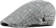 [Generic] Newsboy Hat for Men Adjustable Plaid Flat Cap Cabbie Driving Hat