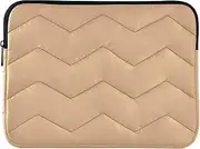 Plain Sand Brown Solid Color Women's Laptop Bag, Medium Shockproof Protective Computer Carrying Cover, 13-13.3 Inch Computer Bags for Laptops