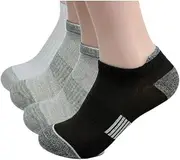 [JMFANGLIU] Womens Athletic No Show Socks, Cushioned Ankle Running Socks, Breathable, 4 Pairs