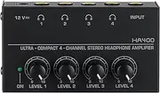 Mini Stereo Headphone Audio Amplifier, 4-Channel Headphone Amplifier 6.35mm Jacks