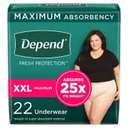 Depend Max Absorbancy Undewear Female Blush 2X-Large 22 ct CA of 44