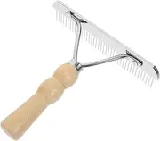 Ipetboom 1Pc Horse Nail rake Comb Steel Comb for Hair pet dematting Brush Pet Horse Hair Comb Grooming rake Horse Tail Leather Tooling Animal Hair Brush Wood Ponytail Comb Hair Removal