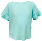 Erge Mint Gauze Flutter Sleeve Shirt, size L, Tween Boutique
