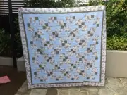 Handmade patchwork Quilt. Grey 9 patch (#108)