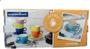 Over and Back Coffee Break 12 Piece Espresso Cup and Saucer Set