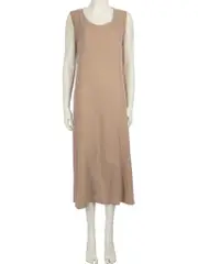 Beige Midi Sleeveless Dress