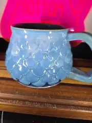 Phatbottompottery Blue Blossom With Snowflakes Handmade Pottery Mug