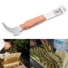 Bee Hive Handle Hook Scraper Stainless Steel Beekeeping Tool Equipment Wooden