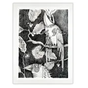 Original Pen and Ink Drawing by Poxodd - Alluring Plumage - Bird Illustration