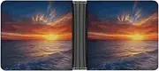 [RTSEBVN] Slim Credit Card Holder Personalized Leather Norwegian Fjords Money Clip Gifts Wallet For Men Women, Sea and sunset, One size, Modern