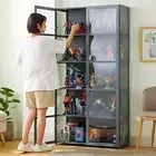 Transparent Display Case Storage Shelves Clear Bookcase Stand Rack 4/5 Tiers