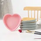 Cake Silicone Mold Multifunction Easy to Demold Heart Shaped Round Baking Tray