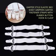 4 Pcs Fastening Belt Hook Mattress Clips Button Style Bedsheet Strap