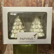 NIB- Holiday White Christmas Tree Salt & Pepper Shaker Set by Papyrus
