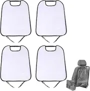 QOCUILC Car Back Seat Protector, Set of 4, Transparent Backrest Protection, Waterproof Child Seat Pad, Scratch-Resistant Car Seat Protector for Child Seats, Universal Seat Protector (Transparent)