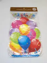 Large Party Loot Favor Bags Birthday Balloon Shaped 8 Pack with Twist Ties