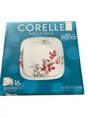 Corelle Boutique Kyoto Leaves Full Set 16 Piece Dinnerware