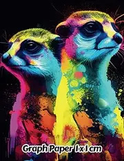 Abstract Meerkat Graph Paper 1x1 cm: 1cm Squared Grid Paper | Gift For People Who Love Safari Animals, Wildlife Animal Lovers | For Back To School, Office, Work | 8.5 x 11 Inches | 111 Pages | v1