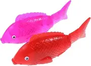 2pcs Electric Fish Pets Animal Kids Bath Toys Swim Tub Bathtub Light Up Floating Rubber Toy Swing Music Rocking Fish for Kid Children