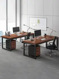 在飛比找Yahoo!奇摩拍賣優惠-【現貨】職員辦公桌椅組合簡約現代單人工作桌辦公室工位電腦桌子