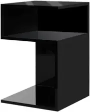Bedside Tables Drawers Side Table Wood Nightstand Storage Cabinet Bedroom (Black)