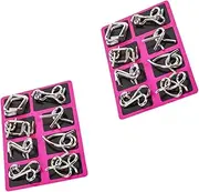 BRIGHTFUFU 2 Sets Kids Brain Teaser Puzzle Toy Metal Wire Iq Puzzles Lock for Kids and Adults