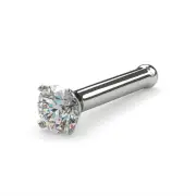 FreshTrends Diamond Nose Stud 14K White Gold Nose Ring Bone | Real Diamond No...