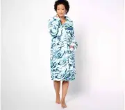 Berkshire Homewear Wellsoft Shawl Collar Robe-Ink Marbled-Medium A622960 NEW