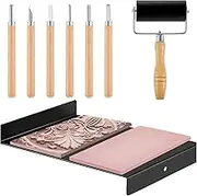 Linocut Printing Kit - Carving Tools Woodcut Printing, Easy Use Ink Roller with Detailed Cutters | Ergonomic Comfort Block Printing Carving Tools for Printmaking Beginners, Art and DIYY Enthusiasts