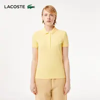 在飛比找momo購物網優惠-【LACOSTE】女裝-緊身彈性棉短袖Polo衫(黃色)