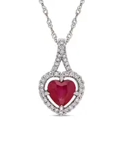 Rina Limor 14K 1.20 ct. tw. Diamond & Ruby Pendant Necklace