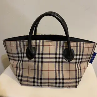 絕版100%真品 日本藍標BURBERRY Blue Label 經典格紋水餃包 手提包/肩背包