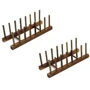 Wooden , Kitchen Utensils Racks, Dishes Decoration Storage Racks dark brown