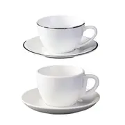 6PCS Ceramic Coffee Cup and Saucer Set Apricot Tea Cup with Ear Hotel Coffee Cup