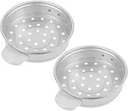 MOLUCKFU 2pcs Steamer Insert Basket for Rice Cooker Aluminum Steamer for Vegetables Dim Sum Dumplings Compact Design for Home Cooking Efficient Heat Distribution