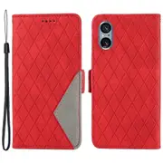 Leather Phone Case For Sony Xperia 5 V, Wallet Stand Splicing Phone Cover