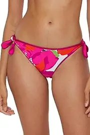 [Trina Turk] Women's Bloom Reversible Bikini Bottom, Floral Print, Cheeky Coverage, Swimwear Separates