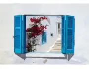 6ft X 4ft Greece Blue Shutters Backdrop Santorini Decor Mediterranean Backdrops