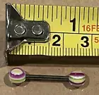 Ball Barbell Bar Tongue Body Jewelry Piercing Pink Yellowgreen White