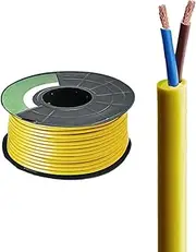 2 Core Electrical Wire 2mm² Round Double Core Cable Pure Copper Conductor Electronic Wire 30~130FT Flexible PVC Outer Sheath Suitable For Home Appliances Lighting And DIY Projects(50FT(16M),Grey-2mm²-