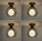 Hurrah Semi Flush Mount Ceiling Light 4 Pack - Black Industrial Hallway Ceiling