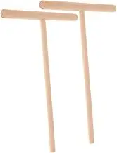 2Pcs Wooden Pancake Rakes Cooking Utensils for Omelet Crepes More Ergonomic Design Kitchen Supplies with for Breakfast Favorites