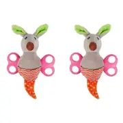 2x Rosewood 18cm Little Nippers Rascal Roo Plush w/ Squeaker Pet Dog Play Toy
