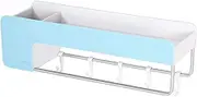 Bathroom Shelf Shower Organiser Wall-Mounted Punch Free No Trace Sticker Plastic, 3 Colors (Color : Blue)