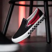 在飛比找蝦皮購物優惠-運動鞋 Vans Slip On BMX 棋盤格黑色紅色 O